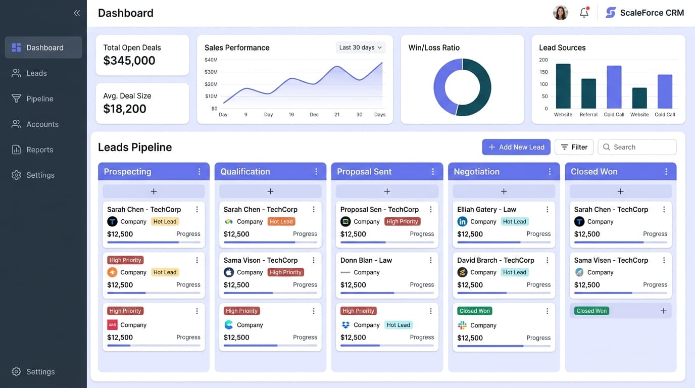 CRM Development sample showcase